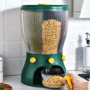 Transparent Insect Proof Rotating Rice and Cereal Dispenser