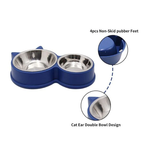 Stainless Steel Dog Food Bowl – Double Bowl Pet Feeder - Image 3