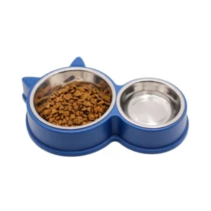 Stainless Steel Dog Food Bowl – Double Bowl Pet Feeder
