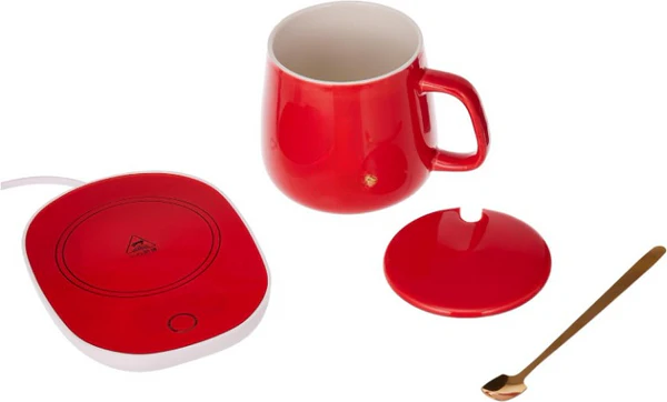 Portable Coffee Ceramic Mug Set With Warming Coaster - Image 11