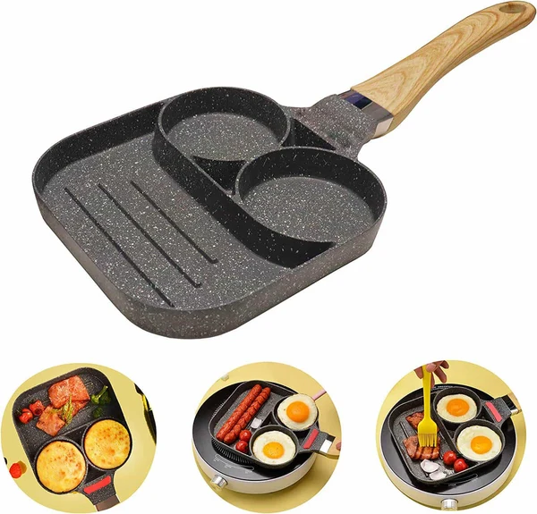 2-Hole Non-Stick Breakfast Frying Pan
