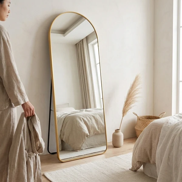 Aluminum Alloy Full Length Arch Floor Mirror - Image 2